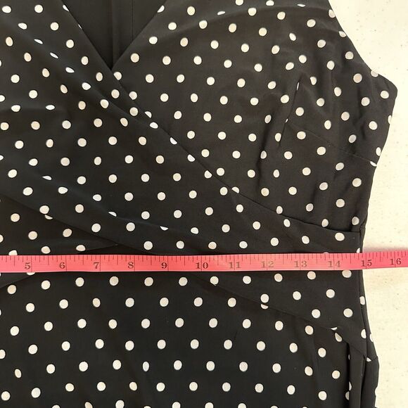 Ralph Lauren Black Y2K Retro Vibe Chic Polka Dot Stretch Knit Maxi Dress Sz 10 - Picture 10 of 16